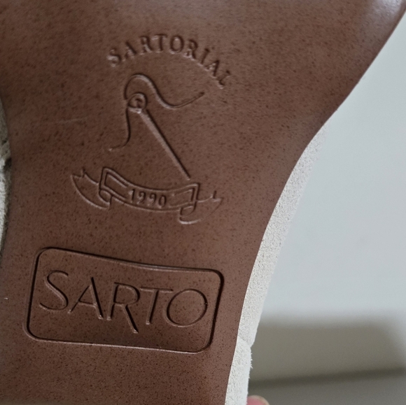 Sarto Jasmine Elegant Knee-High Suede Heeled Quit Luxury Boots Size 10 - Picture 8 of 16